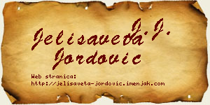 Jelisaveta Jordović vizit kartica